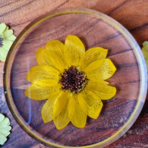 Handmade sunflower coaster